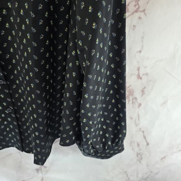 ModCloth Shirt Womens 2X XXL Black Button Up Blouse Ditzy Floral Mod Cloth - Picture 4 of 12